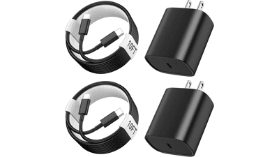 Phone 17 16 15 Fast Charger 20W USB-C Cable 10FT