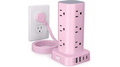 Power Strip Tower 12 AC Outlets + 4 USB