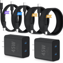 QZIIW 45W Dual Port USB‑C Fast Charger