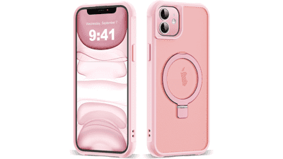 SKYLMW iPhone 11 MagSafe O‑Ring Stand Case – Pink