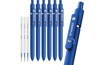 STAGEEK Blue Gel Pens GX3 6Pcs + 3 Refills
