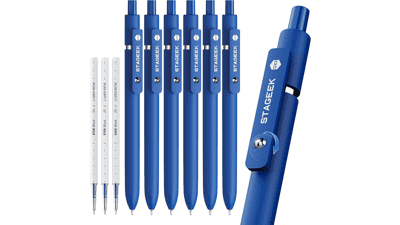 STAGEEK Blue Gel Pens GX3 6Pcs + 3 Refills