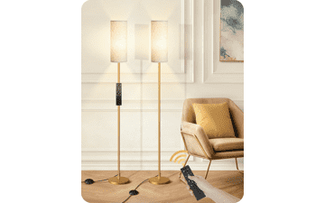 Set of 2 Dimmable Floor Lamps with Remote