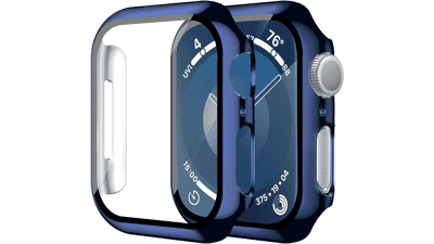 Smiling 2 Pack Apple Watch 41mm Case with Tempered Glass
