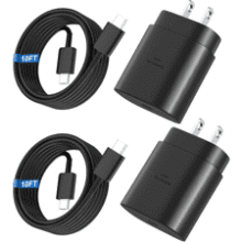 Super Fast 25W USB‑C Charger with 10FT Cable (2 Pack)