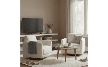 Swivel Accent Chair – Modern Faux Leather Barrel Armchair
