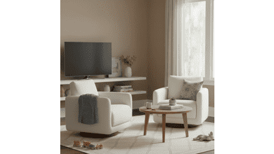 Swivel Accent Chair – Modern Faux Leather Barrel Armchair