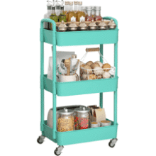 Sywhitta 3-Tier Rolling Utility Cart – Green