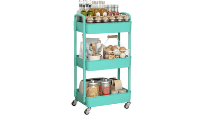 Sywhitta 3-Tier Rolling Utility Cart – Green