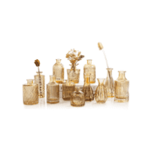TBWIND Gold Amber Glass Bud Vases Set