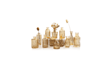 TBWIND Gold Amber Glass Bud Vases Set