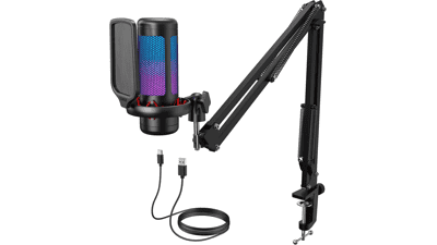 TONOR TC310+ Gaming Mic Set with Boom Arm & RGB Light