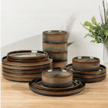 Terra 18-Piece Ceramic Dinnerware Set