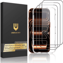 UNBREAKcable 3-Pack iPhone 17 Pro Max Tempered Glass Screen Protector