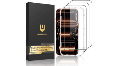 UNBREAKcable 3-Pack iPhone 17 Pro Max Tempered Glass Screen Protector
