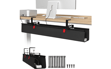 Univivi 36" Under-Desk Cable Tray – No-Drill Fabric Organizer