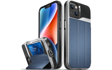 VENA vCommute Wallet Case for iPhone 14 – Military Grade Drop Protection, Flip Leather, Card Slot, Kickstand