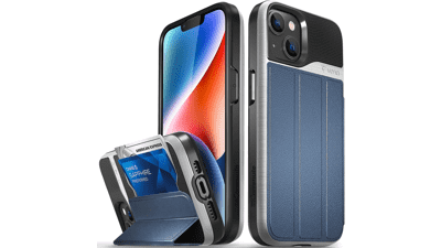 VENA vCommute Wallet Case for iPhone 14 – Military Grade Drop Protection, Flip Leather, Card Slot, Kickstand