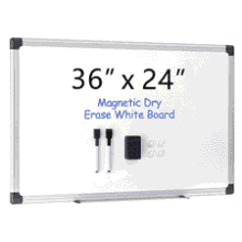 VUSIGN 36x24 Magnetic Whiteboard with Frame, Eraser & Markers