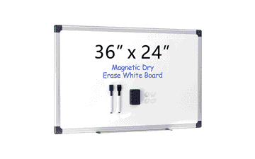 VUSIGN 36x24 Magnetic Whiteboard with Frame, Eraser & Markers