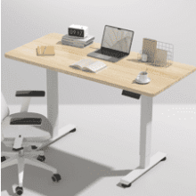 Veken 47.2" Electric Standing Desk – Height Adjustable Wood Desktop