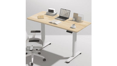 Veken 47.2" Electric Standing Desk – Height Adjustable Wood Desktop