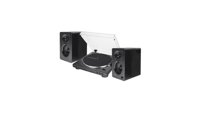 Audio-Technica AT-LP60X Automatic Turntable with 3-Piece Studio Monitor Bundle
