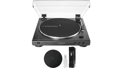 Audio-Technica AT‑LP60XBT‑BK Bluetooth Turntable Bundle