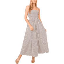 CeCe Smocked Tie Strap Maxi Dress