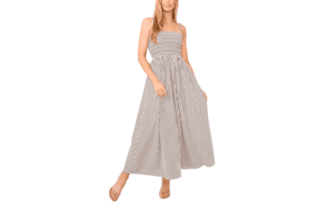 CeCe Smocked Tie Strap Maxi Dress