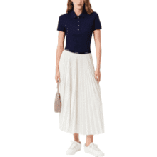 Lacoste Women's Long Pleated Elastic Waist Skirt