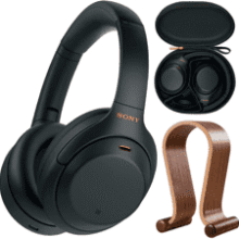Sony WH1000XM4 Noise Cancelling Headphones Bundle with Stand & Case