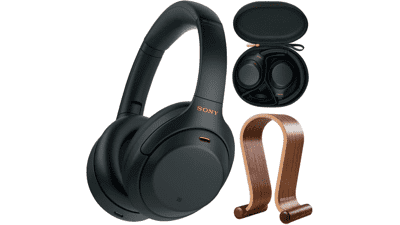 Sony WH1000XM4 Noise Cancelling Headphones Bundle with Stand & Case