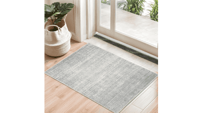 2x3 Grey Washable Entryway Rug – Non‑Slip, Low Pile
