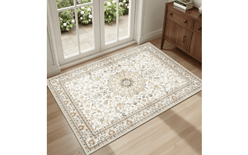2x3 Washable Beige Vintage Boho Area Rug