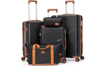 5-Piece Hardshell TSA Lock Luggage Set with Spinner Wheels