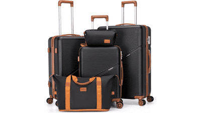 5-Piece Hardshell TSA Lock Luggage Set with Spinner Wheels