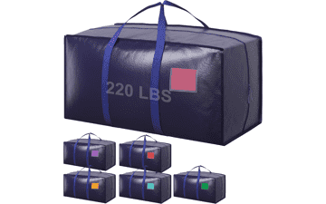 6 Pack Heavy Duty Waterproof Moving Totes 93L