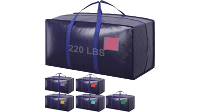6 Pack Heavy Duty Waterproof Moving Totes 93L