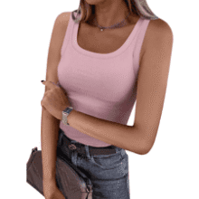ANRABESS Women's Ribbed Sleeveless Tank Top