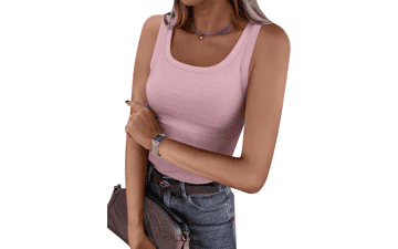 ANRABESS Women's Ribbed Sleeveless Tank Top