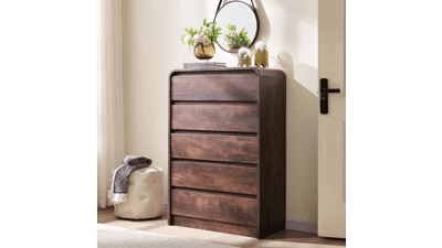 Aitjunz 5-Drawer Curved Dresser, 45