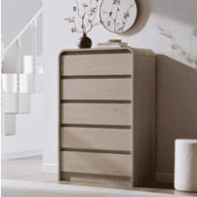 Aitjunz 5-Drawer Modern Cream Dresser