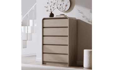 Aitjunz 5-Drawer Modern Cream Dresser