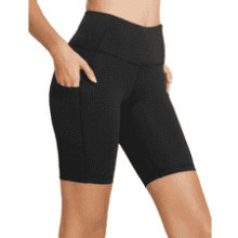 Baleaf Women's High-Waist Biker Shorts with 3 Pockets