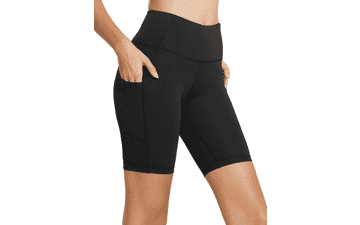 Baleaf Women's High-Waist Biker Shorts with 3 Pockets