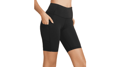 Baleaf Women's High-Waist Biker Shorts with 3 Pockets