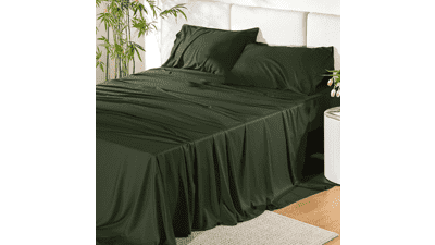 Bedsure PureWoven Bamboo Rayon Queen Sheets – Cooling, Soft, 4 Pack