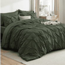 Bedsure Twin Comforter Set Olive Green – 5 Piece Bed in a Bag