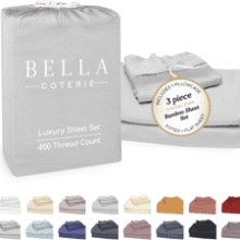 Bella Coterie Bamboo Viscose Twin Sheet Set – Cooling, Ultra Soft, Hypoallergenic